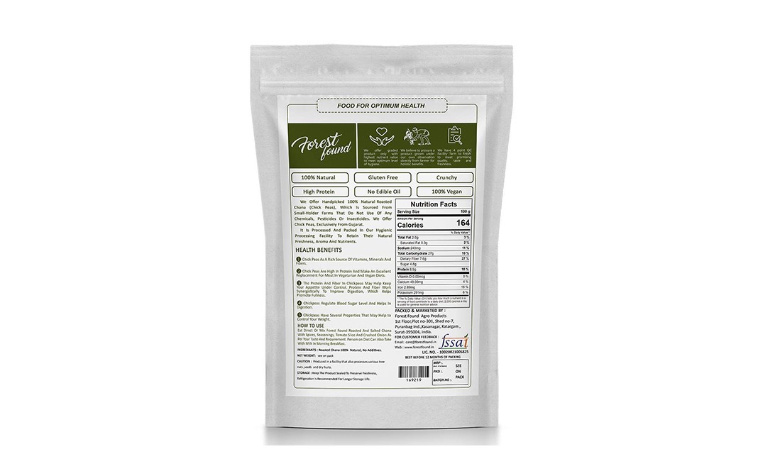 Forest Found Roasted & Salted Chana- (Chick Peas)   Pack  900 grams